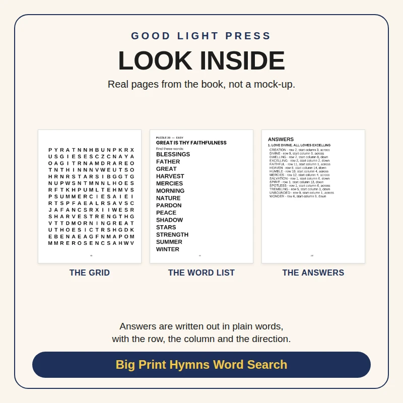 Sample page 2 from Big Print Hymns Word Search