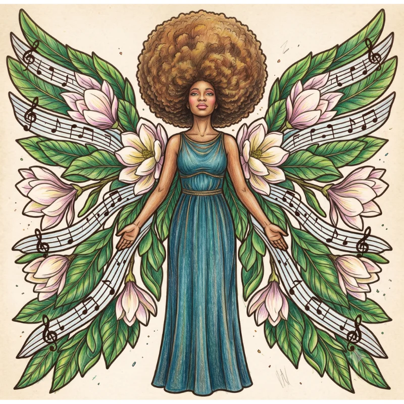 Colored example page from Brown Sugar & Soul