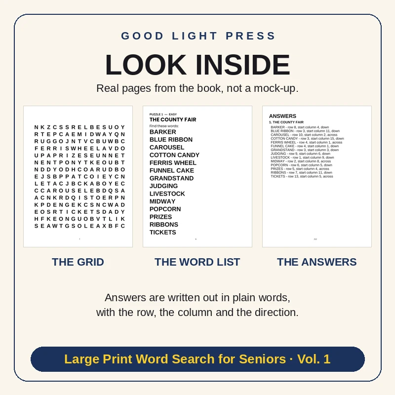 Sample page 2 from Large Print Word Search for Seniors, Volume 1