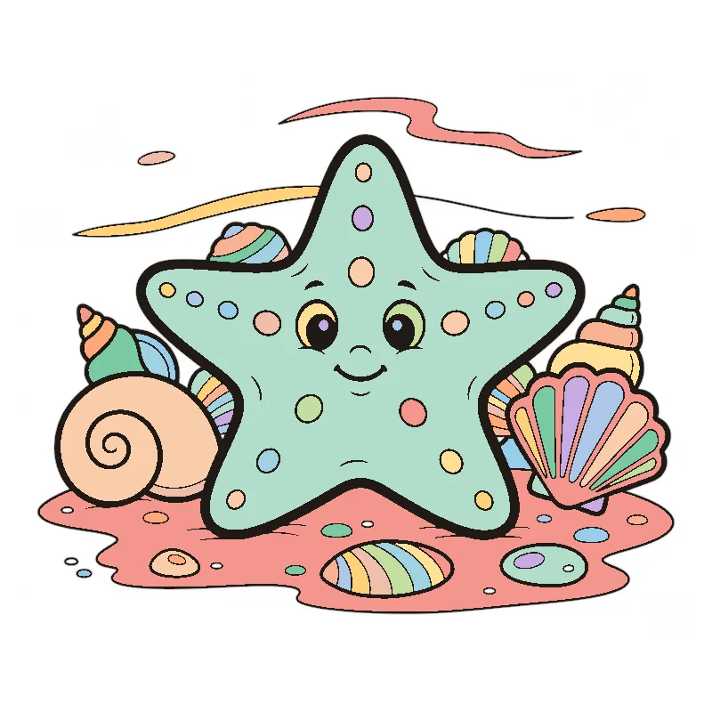 Colored example page from Bold & Easy Sea Creatures